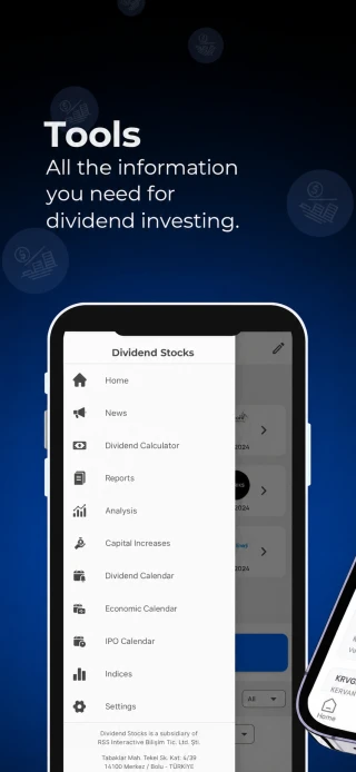 Dividend Calendar app — feature screen